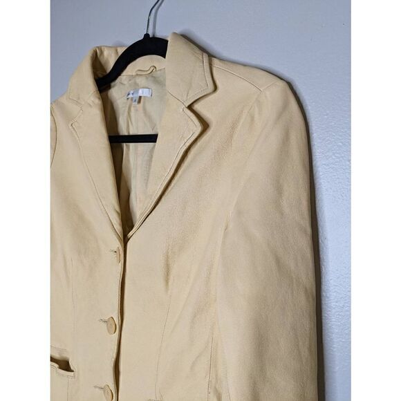 Vince Buttermilk Yellow Leather Jacket 6 - Picture 5 of 16